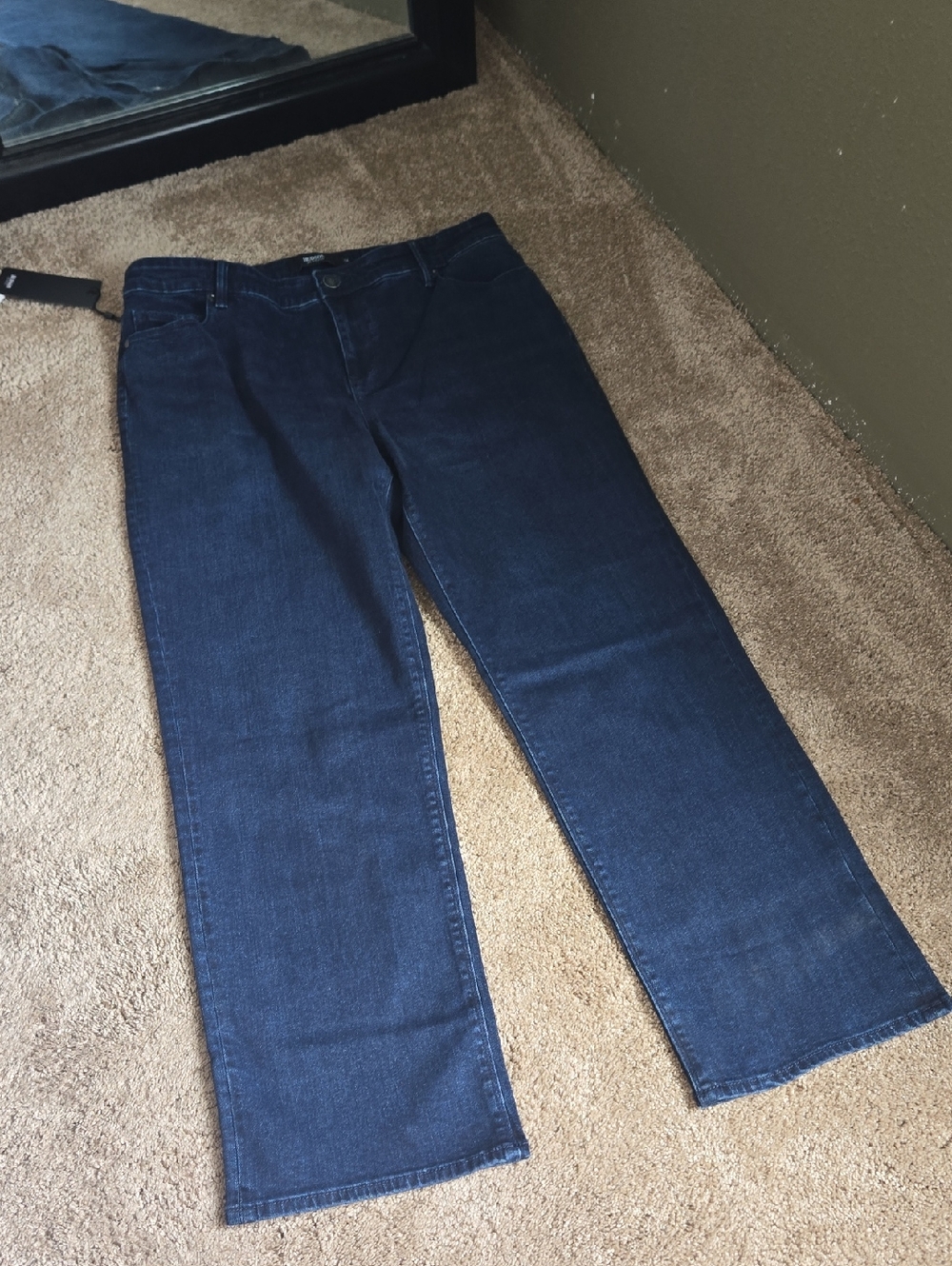 Hudson Los Angeles Women's Straight Leg Stretch Jean Midrise Dark Blue
